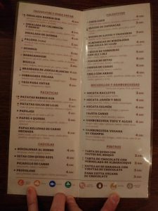 carta restaurante barrio sur zaragoza