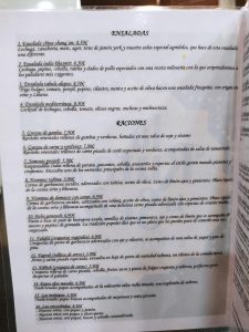 carta 1 restaurante La Ruta de la Seda de Zaragoza