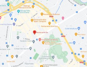 mapa restaurante Ele de Zaragoza